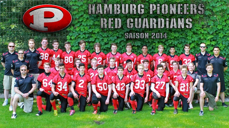 Hamburg Pioneers Red Guardians Team 2014, Foto: HB Fotografie, Holger Beck red-guardians-2014-vorschau